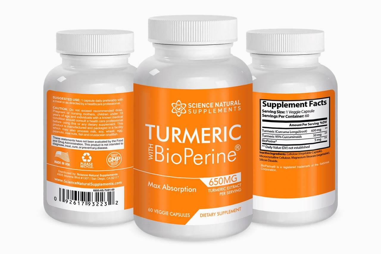 Science Natural Supplements Turmeric with BioPerine