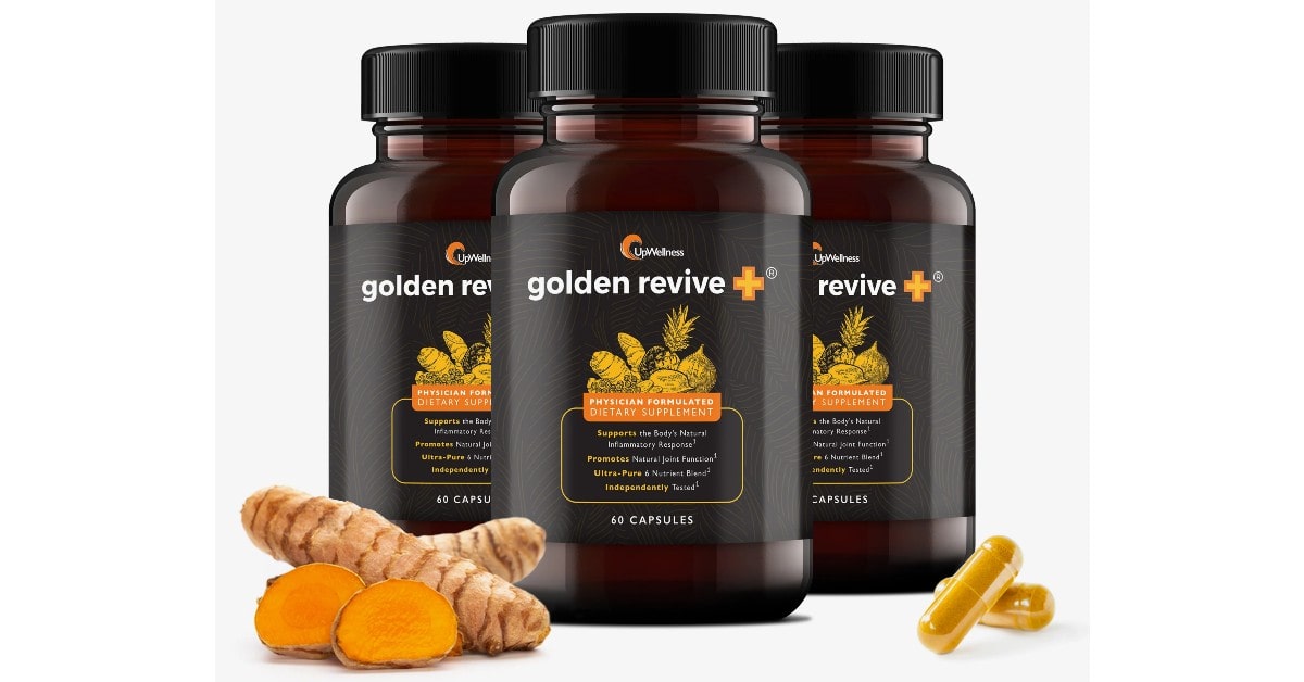 UpWellness Golden Revive + Joint Support with Quercetin, Magnesium, and Turmeric - 60 Capsules